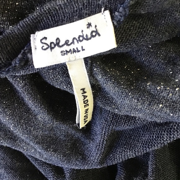 SPLENDID LONG SLEEVE LAYERING STRIPED BURNOUT TOP SMALL - Picture 6 of 8